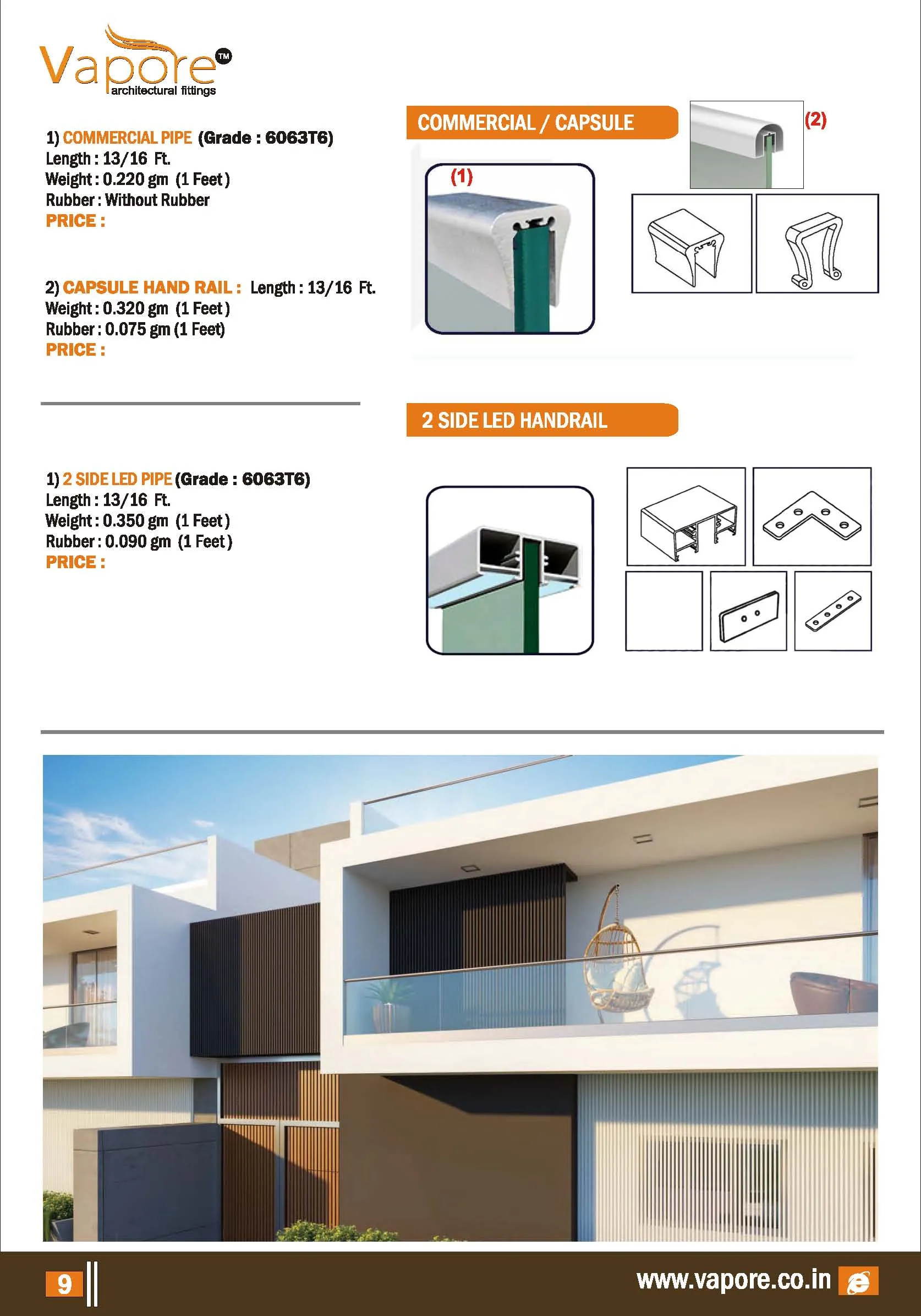 Aluminium Railing Profile